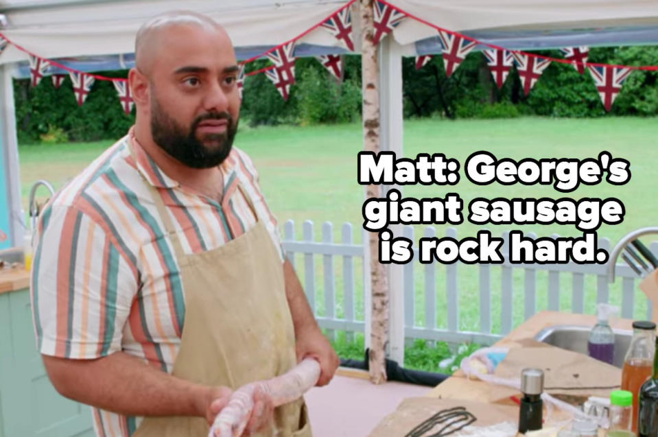 Matt says: George's giant sausage is rock hard