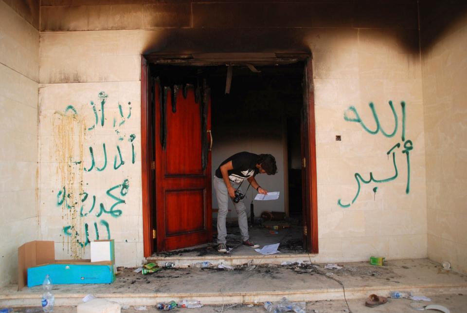 Benghazi US consulate burned attack