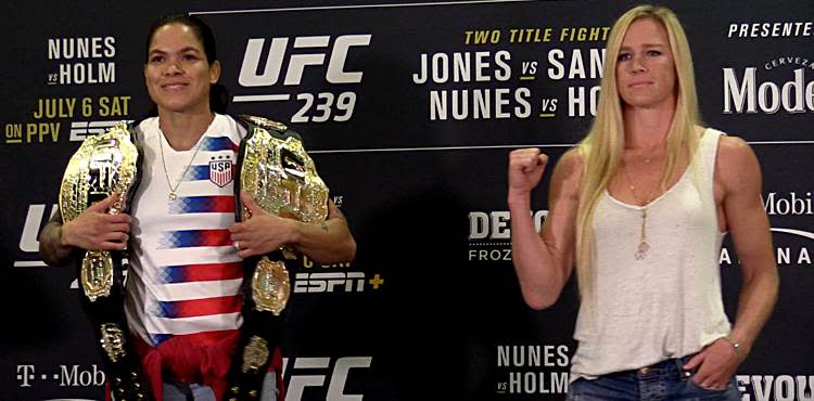 Amanda Nunes vs Holly Holm UFC 239 media day faceoffs