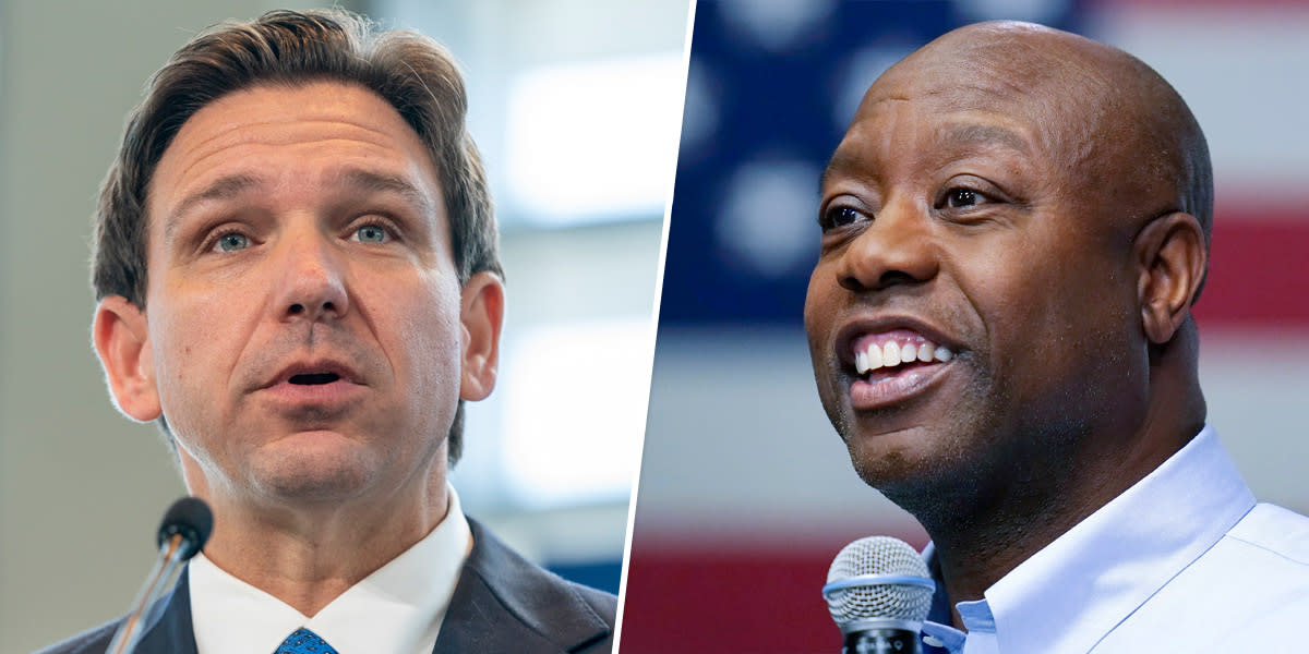 Gov. Ron DeSantis and Sen. Tim Scott. (AP)