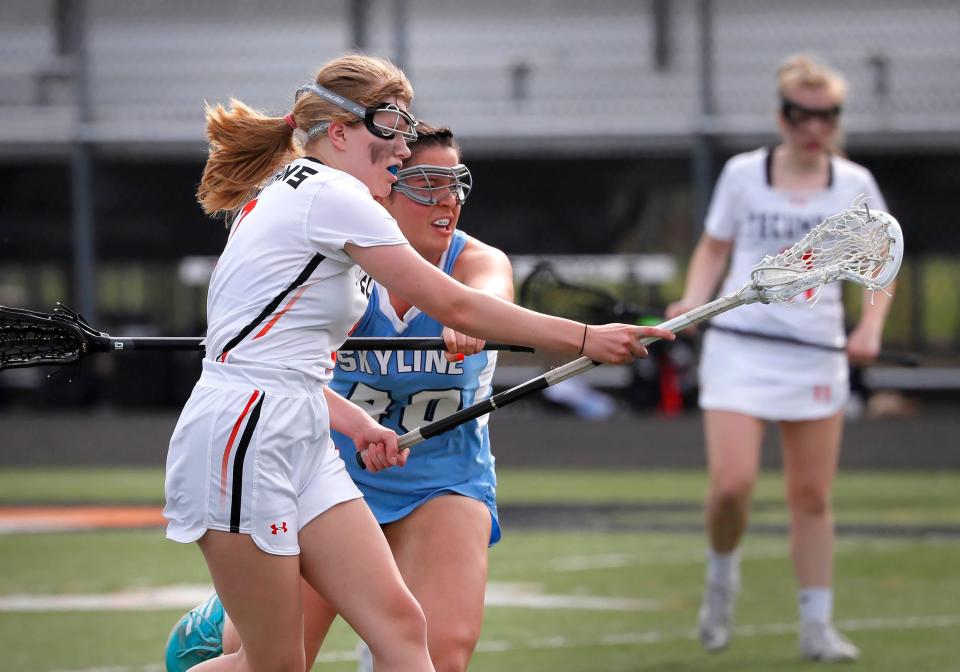 Tecumseh's Jazzy Reau takes a shot during Wednesday's matchup with Ann Arbor Skyline.