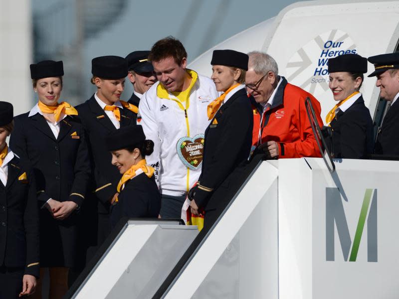 Das deutsche Olympia Team ist in München gelandet. Foto: Sven Hoppe