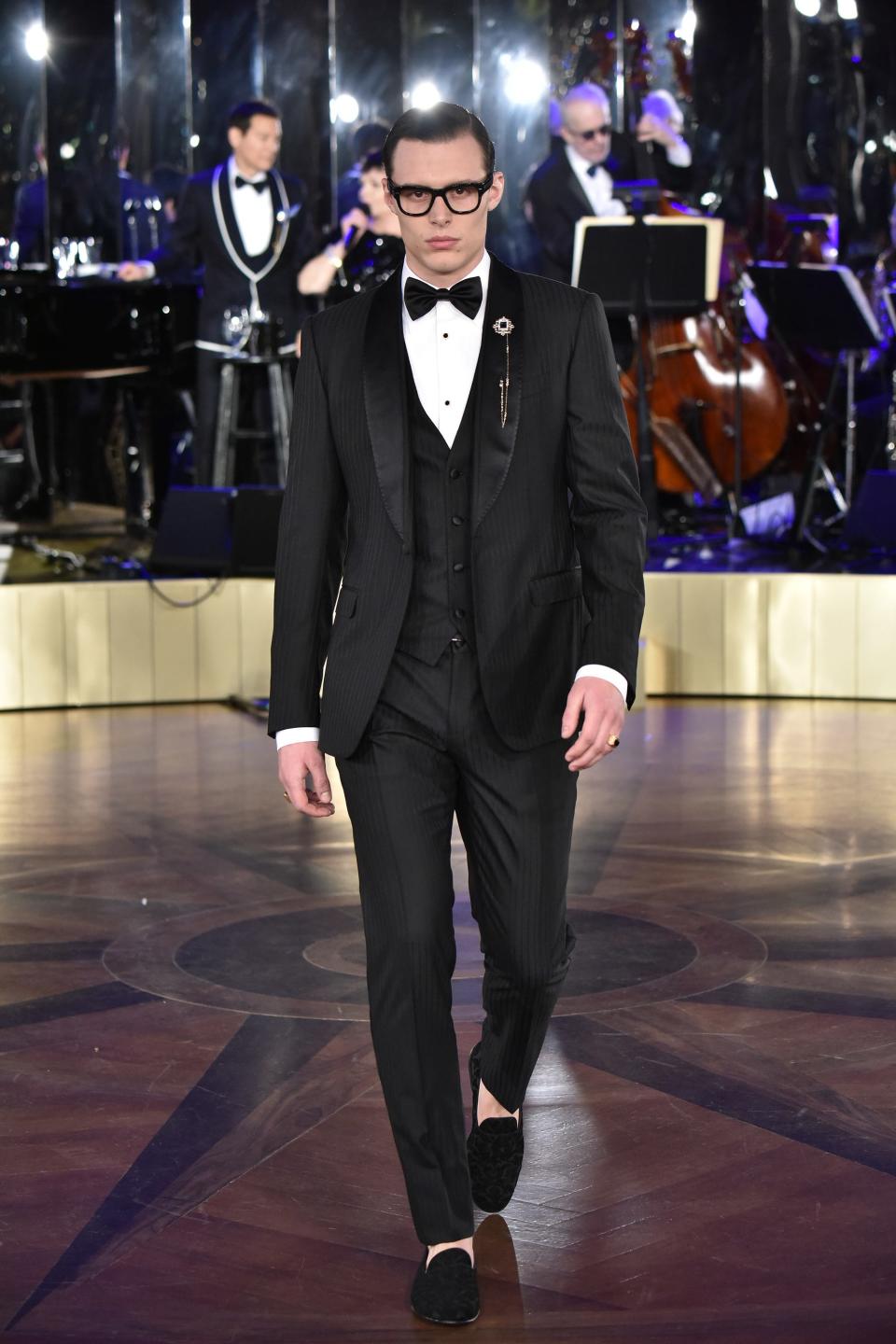 Dolce & Gabbana presented their Alta Sartoria menswear to a crowd that included Nick Jonas, Trevor Noah, and Steve Harvey.