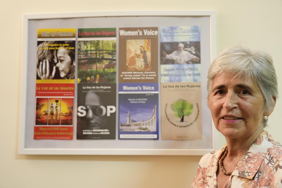 FILE -- Maria Lia Zervino one of the first women chosen by Pope Francis to be on the Dicastery for Bishops poses for a picture during an interview with the Associated Press in Rome, Thursday, Aug. 17, 2023. For Zervino, who worked alongside the former Cardinal Jorge Mario Bergoglio when both held positions in the Argentine bishops conference, the upcoming synod of bishops is a watershed moment for the church and quite possibly the most consequential thing Francis will have undertaken as pope. This edition is different because Francis has allowed women and other laypeople to vote alongside bishops. (AP Photo/Gregorio Borgia, File)