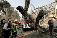 The steel structure of the 15-storey Plasco building was bent out of shape by the ferocity of the blaze in Tehran, on January 19, 2017