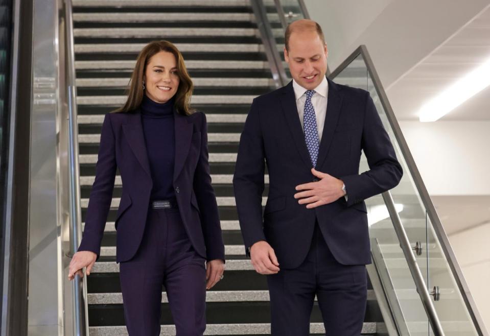 The Prince and Princess of Wales arriving at Logan International Airport in Boston on Wednesday (PA)