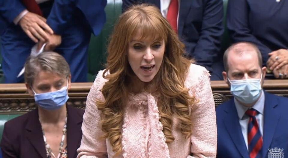 Labour deputy leader Angela Rayner said Mr Johnson &#x002018;can run but he can&#x002019;t hide&#x002019; after the Prime Minister opted not to respond to the urgent question himself (House of Commons/PA) (PA Wire)