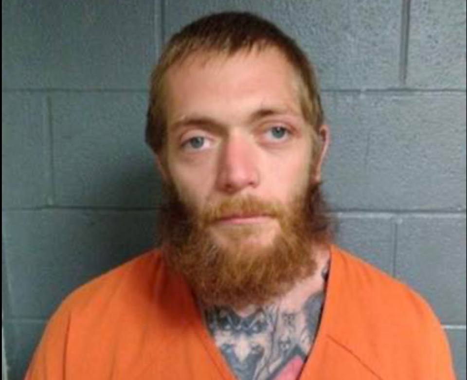 Benjamin Burton Brower Jr, 30, was arrested for taping a razor blade to a hand railing at the Salvation Army Church in Blair County, Pennsylvania (Altoona Police Department)
