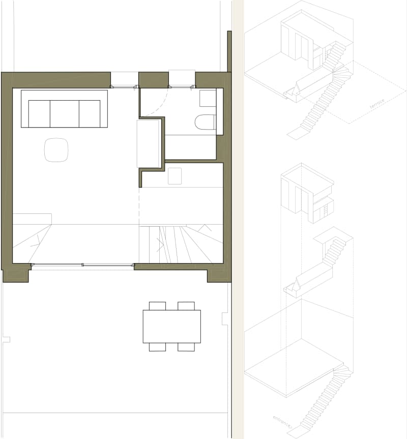 Floor plan and scheme for apartment