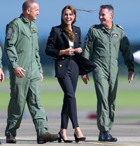 <p>Samir Hussein/WireImage</p> Kate Middleton visits Royal Naval Air Station Yeovilton on September 18, 2023