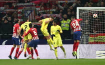 Soccer Football - Copa del Rey - Round of 16 - Second Leg - Atletico Madrid v Girona - Wanda Metropolitano, Madrid, Spain - January 16, 2019 Girona's Cristhian Stuani scores their second goal REUTERS/Sergio Perez