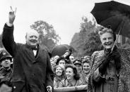 File photo dated 26/06/45 of Sir Winston Churchill with his wife Clementine at Loughton. "Never was so much owed by so many to so few" was a wartime speech made by the British prime minister Winston Churchill on 20 August 1940. Pilots who fought in the Battle of Britain were known as The Few after the Prime Minister's speech. Only one member of The Few, John Hemingway, is still alive today, aged 101.