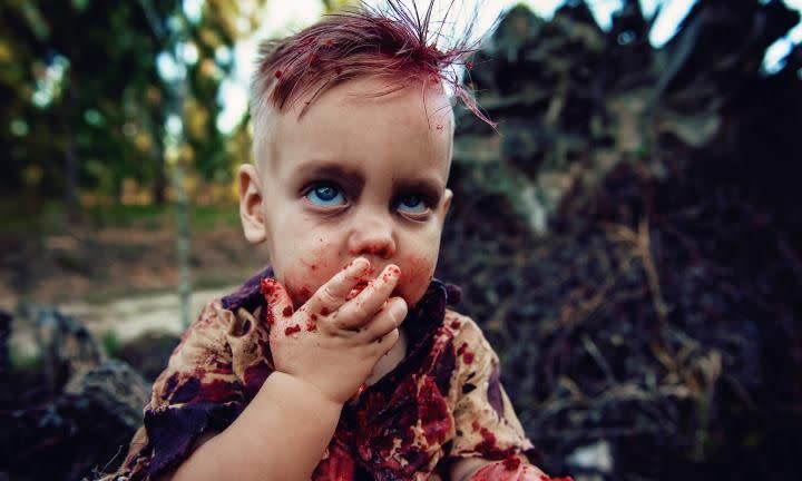 Amy Louise calls her son, Phoenix, her 'zombie baby'. Photo: Amanda Queen Photography