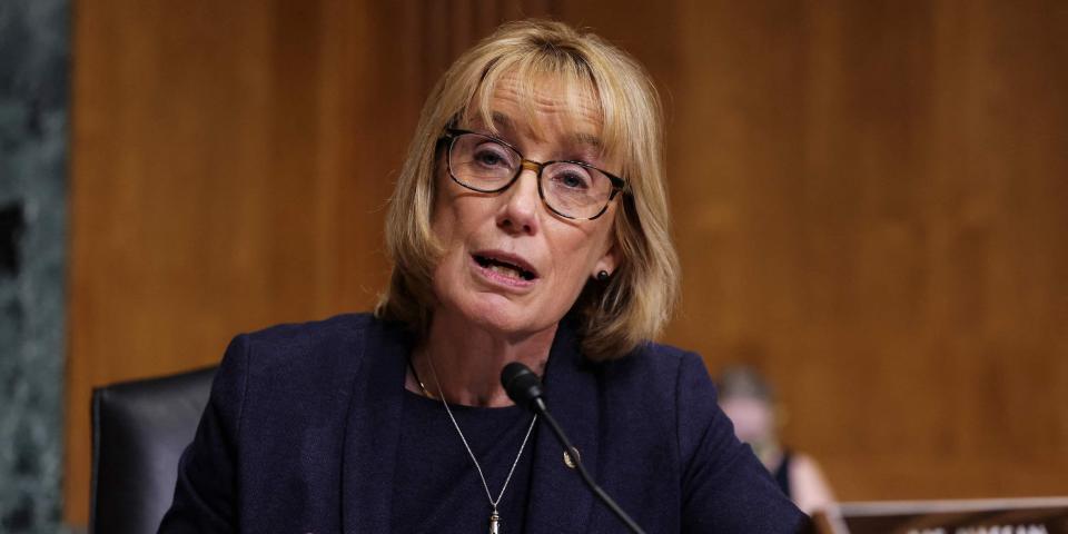 Sen. Maggie Hassan, a New Hampshire Democrat, speaks at a Senate hearing.