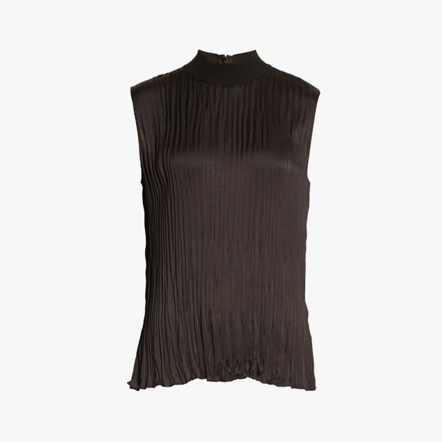 Vince plissé mock-neck shell