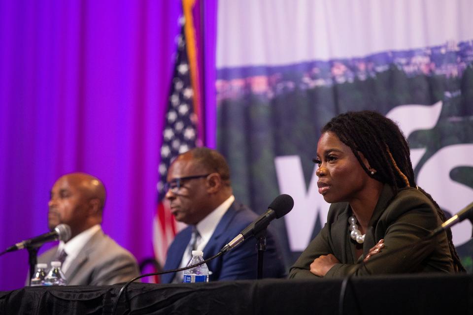 Marie Rattigan participates in a forum for House District 8 candidates on Wednesday, July 27, 2022 in Tallahassee, Fla. 