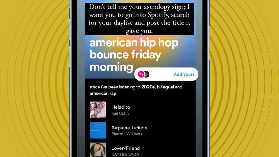 Spotify daylist Instagram stories template