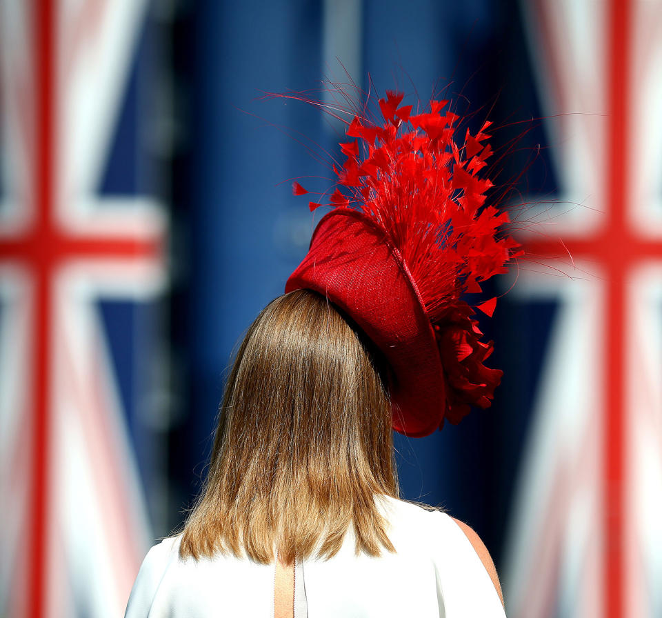 <p>A spectator makes their way to the grandstand during day 2 of Royal Ascot at Ascot Racecourse on June 21, 2017 in Ascot, England. (Charlie Crowhurst/Getty Images for Ascot Racecourse) </p>