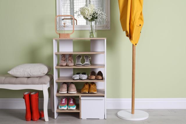 Sneaky shoe rack with big boots. : r/woodworking