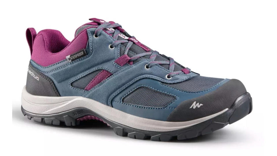 Quechua Waterproof MH100 Walking Shoe in blue and pink