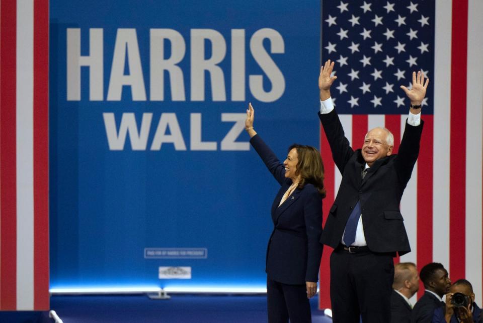 Harris’ presidential campaign has come under fire for her latest round of Google ads (AP)