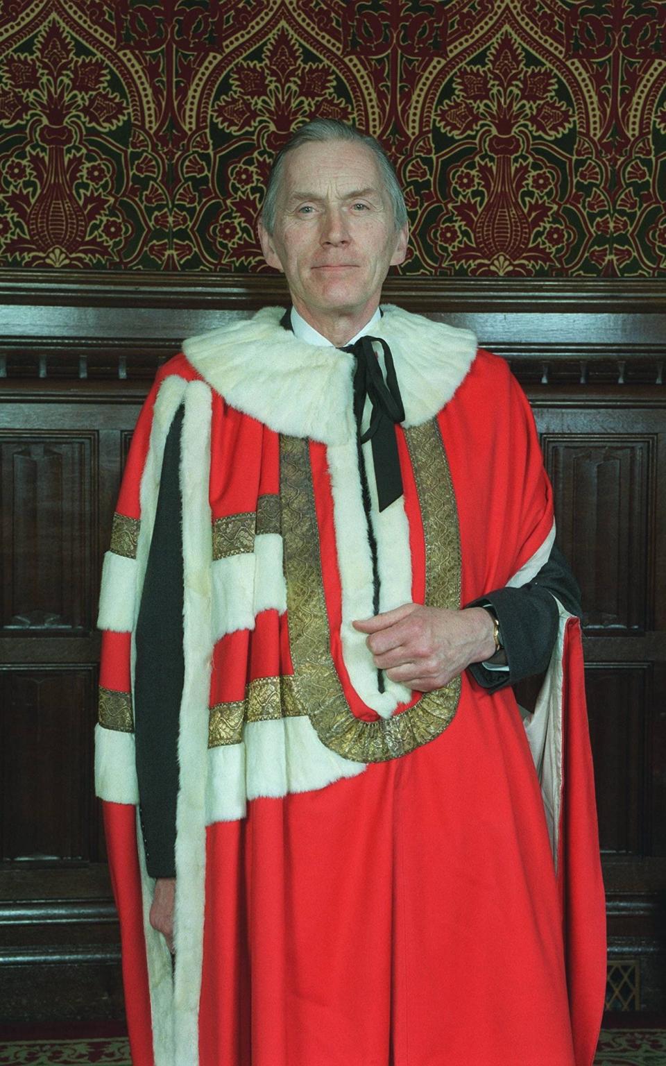 Lord Hutton after being sworn in at the House of Lords in 1997 - UPPA