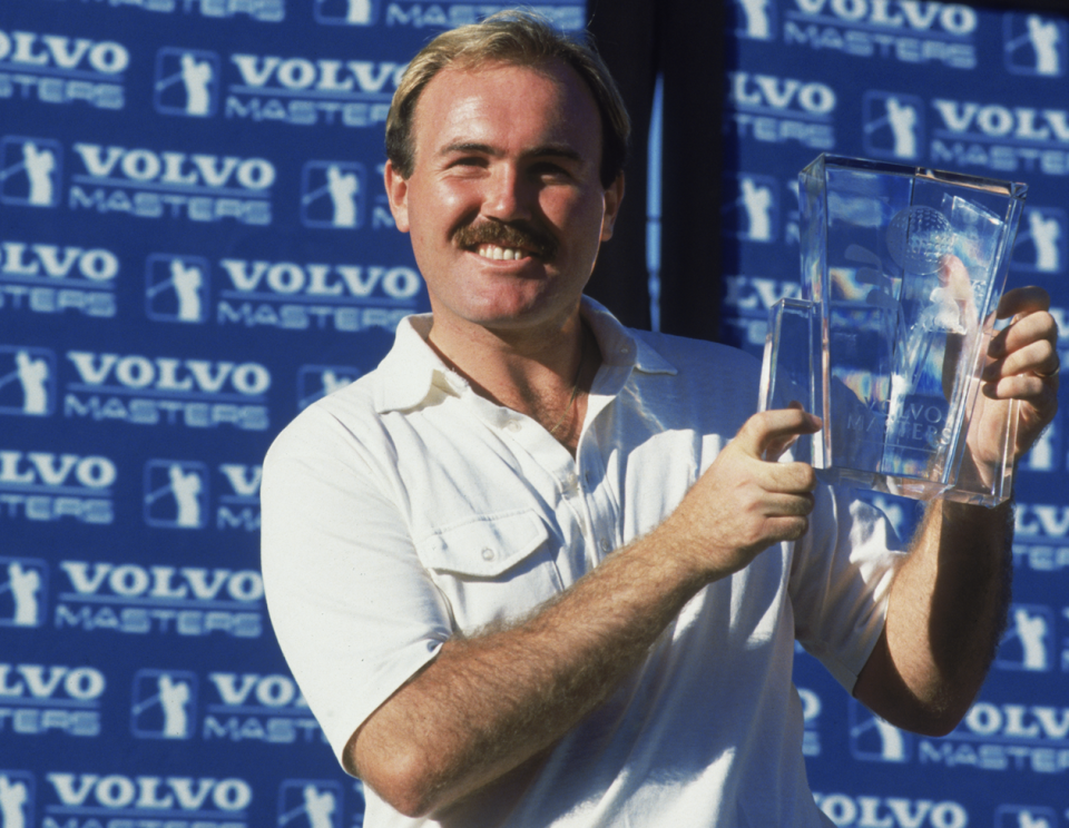 Ronan Rafferty holds the Volvo Masters trophy