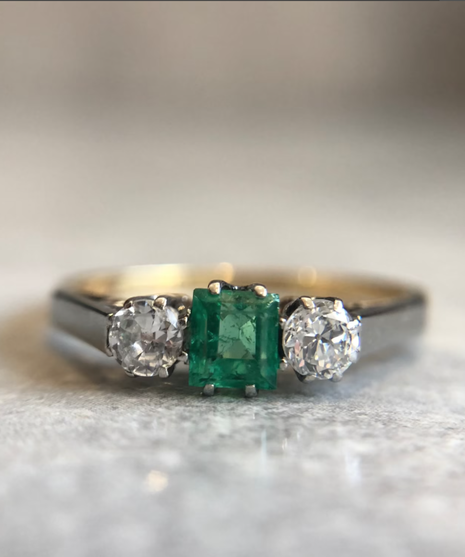 Emerald and Diamond Ring