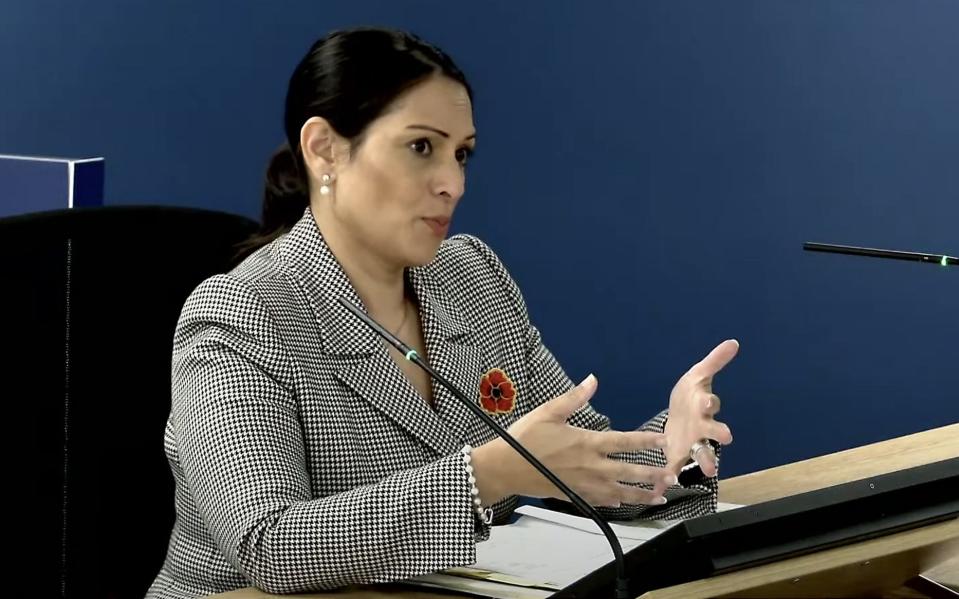 Priti Patel gives evidence to the Covid Inquiry