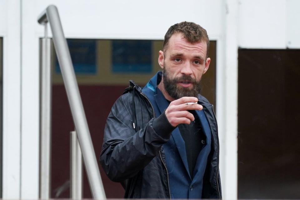 Football fan Jamie Arnold, at a previous court hearing (Jacob King/PA) (PA Archive)