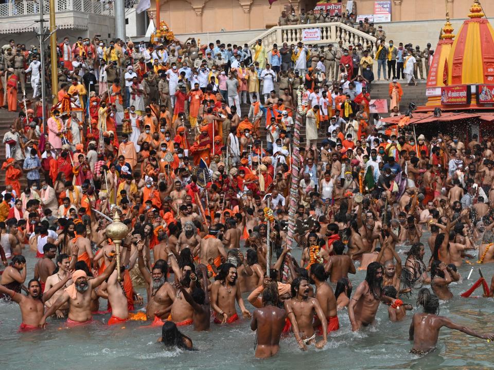Shahi Snan April 12 2021 water bathing