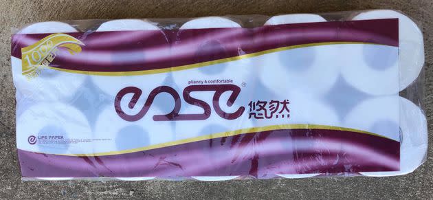 A Sydney man said he was taken aback when a stranger made a “racist” remark at a convenience store when he was picking up this 10-roll pack of toilet paper. 