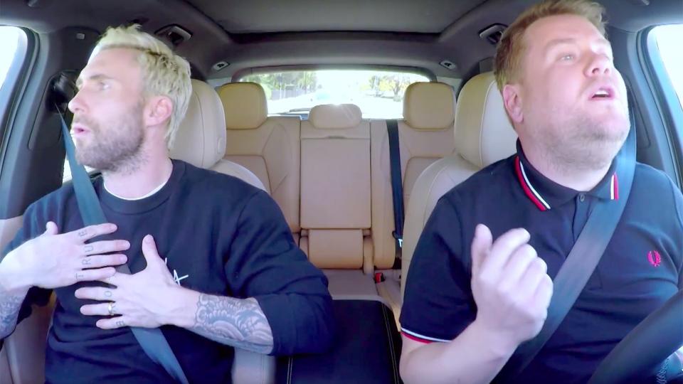 James Corden and Adam Levine pulled over by police during Carpool Karaoke