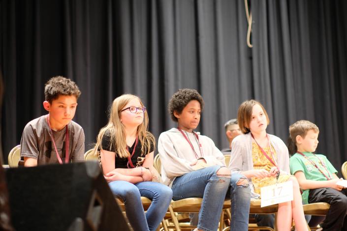 Contestants at the Potter County Spelling Bee look on awaiting next round of Potter County Spelling Bee Thursday.