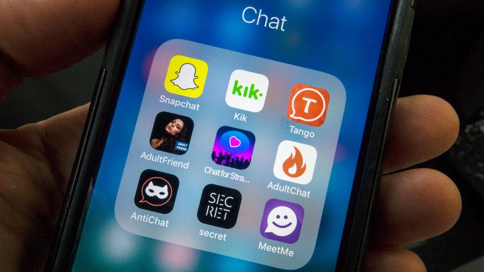 Many messaging apps are available besides the stock ones that come with iOS and Android phones.  Authorities say some of them are dangerous for children to use.  (Lannis Waters / The Palm Beach Post)