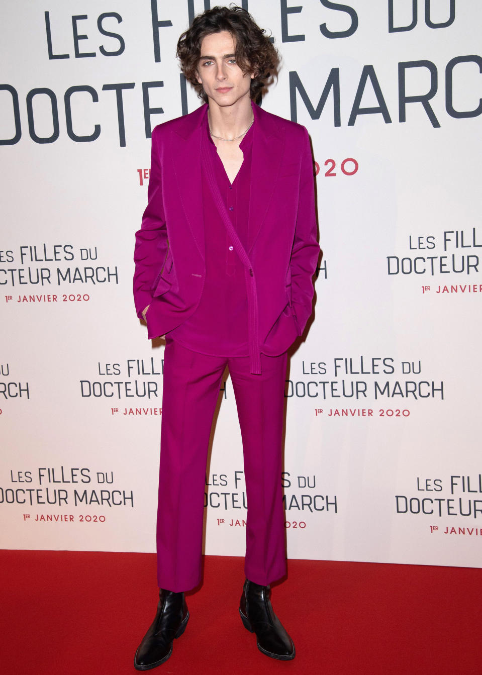 Timothee Chalamet 'Little Women' film premiere, Paris, France - 12 Dec 2019 Wearing Stella McCartney