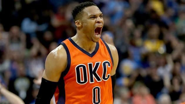 Westbrook celebrates. Pic: Getty