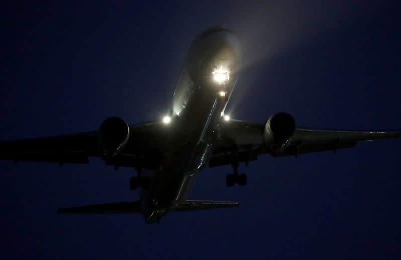 A Boeing 767 aircraft flown by Air Canada makes an emergency landing at Madrid's Barajas Airport