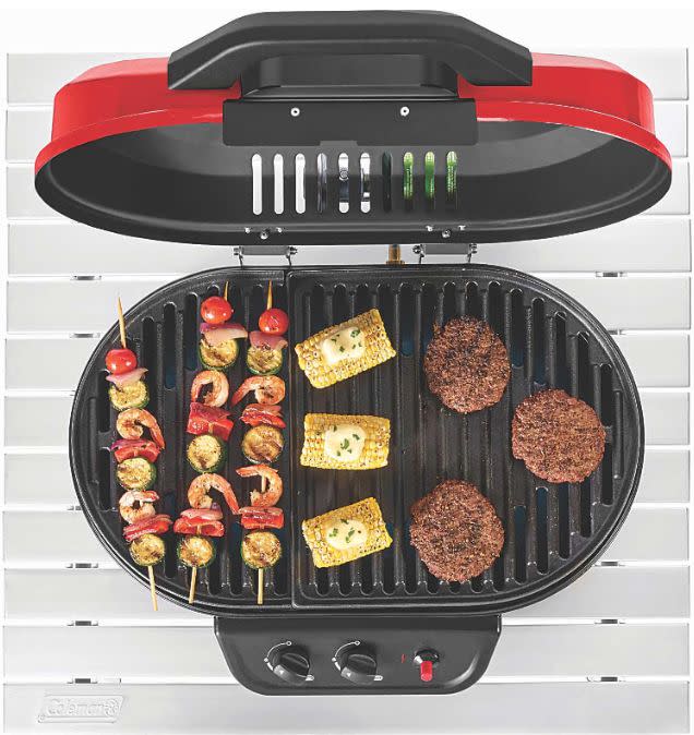 Unlike its<a href="https://amzn.to/2BorQ5P" target="_blank" rel="noopener noreferrer"> stand-up version</a>, this grill is more miniature. Plus, it has features like an Instastart ignition and cast iron grill grate. <br /><br /><strong><a href="https://go.skimresources.com?id=38395X987171&amp;xs=1&amp;xcust=portablegrills-KristenAiken-061121-&amp;url=https%3A%2F%2Fwww.dickssportinggoods.com%2Fp%2Fcoleman-roadtrip-225-portable-tabletop-propane-grill-18colurdtrp225prtcfp%2F18colurdtrp225prtcfp%3Fclickid%3D0G-1CuUsWxyLTpkwUx0Mo37wUkBwvC0vP2eB0s0%26irgwc%3D1%26camp%3DAFF%3Amediapartner%3AONLINE_TRACKING_LINK%3A%3A2055067%3A315573" target="_blank" rel="noopener noreferrer">Find it for $179.99 at Dick's Sporting Goods</a></strong>.