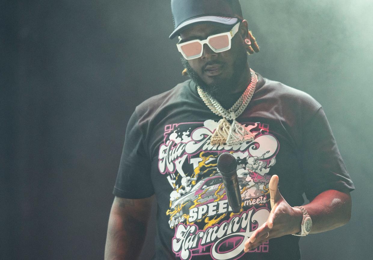 T-Pain performs at Bonnaroo in Manchester, Tenn., on Friday, June 14, 2024.