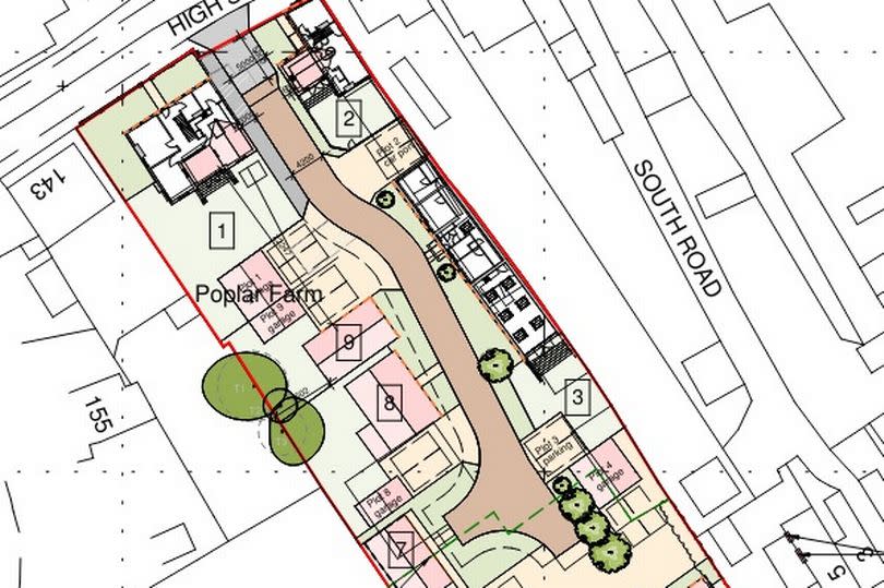 Overhead plan of proposed homes for Ibstock's High Street