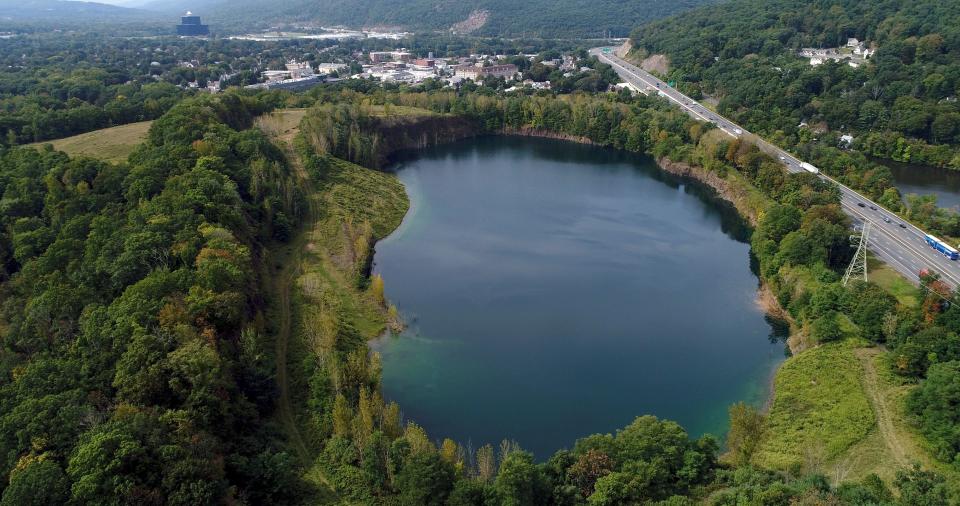 The Suffern quarry, at far right, across the Thruway, is Lake Antrim Sept. 21, 2017.