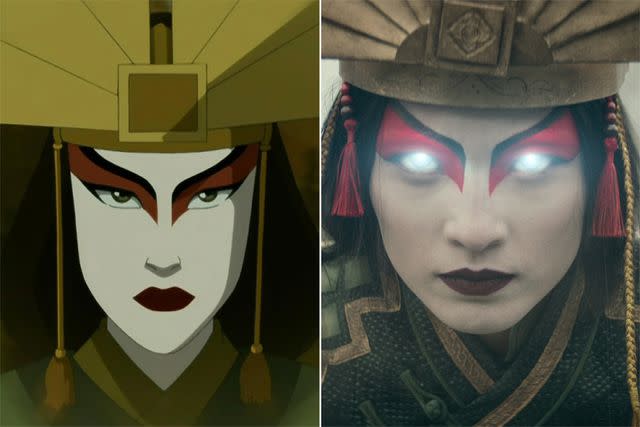 <p>Nickelodeon; Netflix</p> Yvonne Chapman as Avatar Kyoshi in 'Avatar: The Last Airbender'