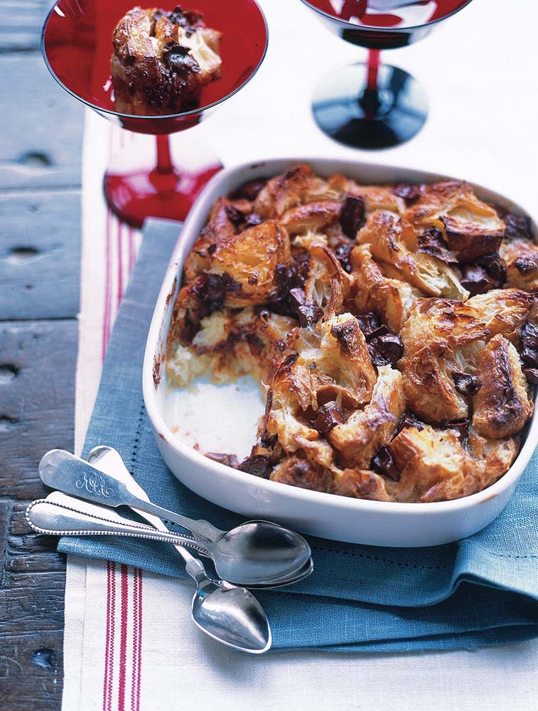 Croissant and Chocolate Bread Pudding