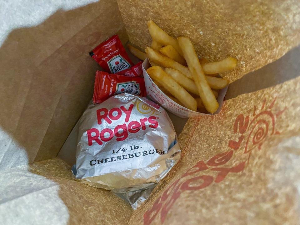 Roy Rogers burger and fries