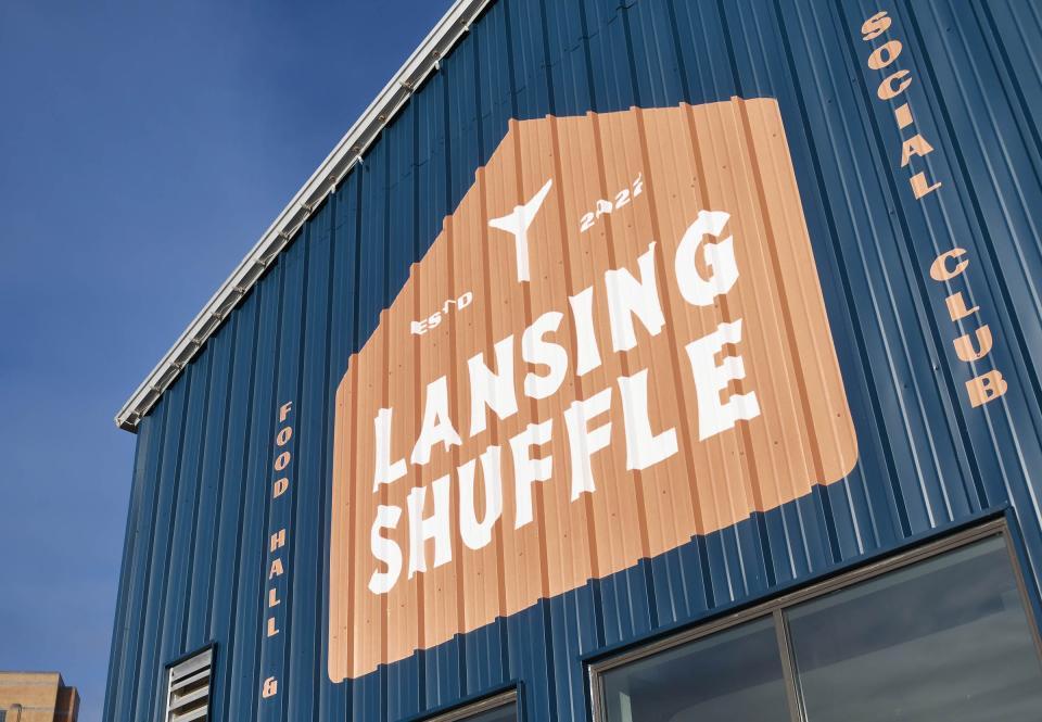 A peek at the ongoing transformation of the former Lansing City Market building into Lansing Shuffle in downtown Lansing on Wednesday, Jan. 18, 2023. The venue will feature seven independent eateries, two bars, shuffleboard, rotating art exhibits, and live music.