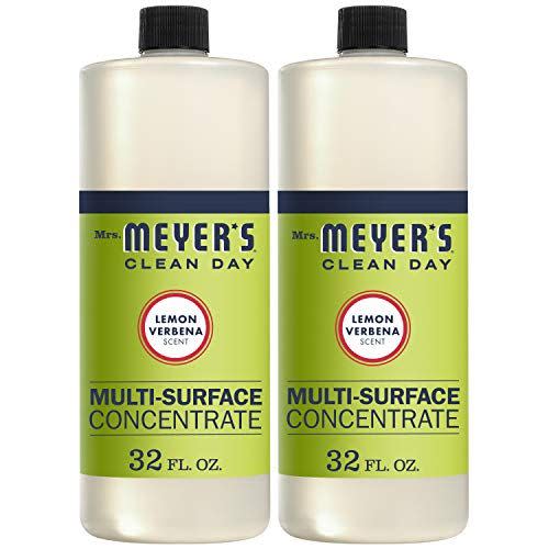 <p><strong>MRS. MEYER'S CLEAN DAY</strong></p><p>amazon.com</p><p><strong>$15.98</strong></p><p><a href="https://www.amazon.com/dp/B01M5EILYI?tag=syn-yahoo-20&ascsubtag=%5Bartid%7C10063.g.36389311%5Bsrc%7Cyahoo-us" rel="nofollow noopener" target="_blank" data-ylk="slk:Shop Now;elm:context_link;itc:0;sec:content-canvas" class="link ">Shop Now</a></p><p>Not only does this cleaner smell amazing, but it's also a gentle and strong way to clean your home. The multi-purpose cleaner covers non-porous surfaces like floors, counters and surfaces. It's biodegradable and plant derived.</p>