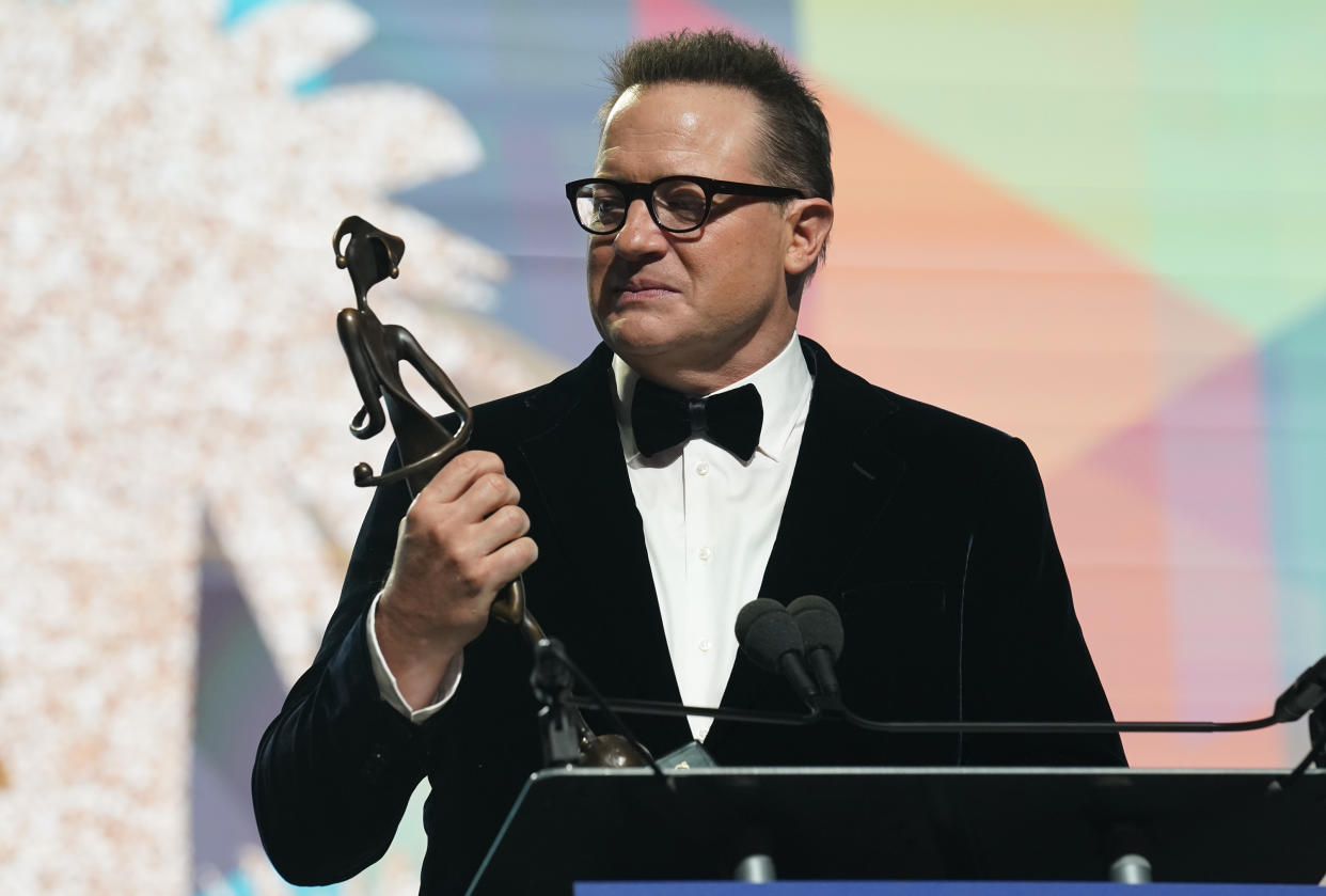 Brendan Fraser accepts the spotlight award for 