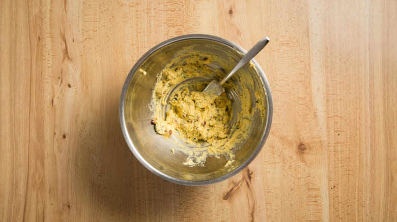 egg yolk mixture in bowl 