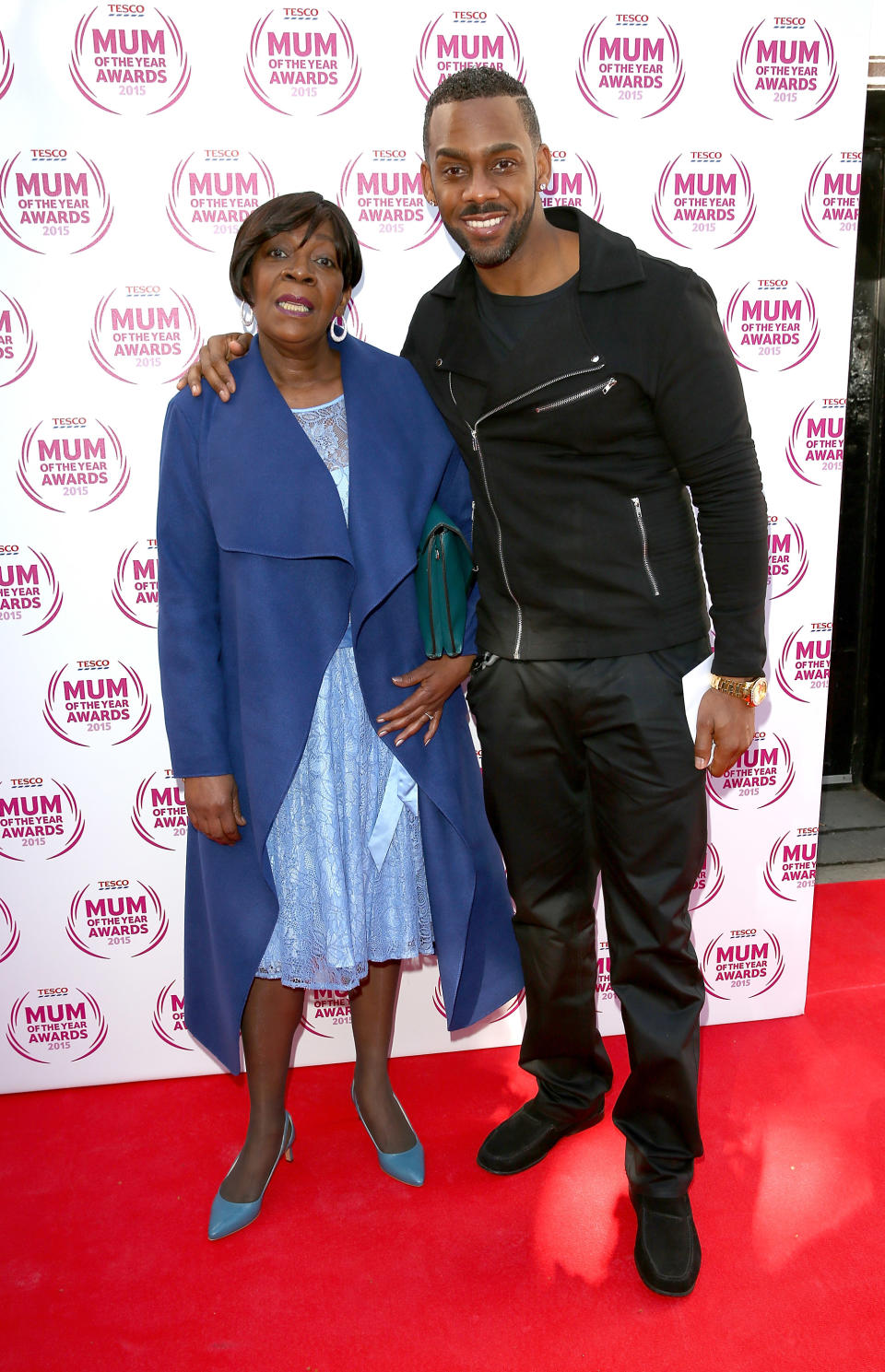 LONDON, ENGLAND - MARCH 01:  Richard Blackwood (R) and his mother attend the Tesco Mum of the Year Awards at The Savoy Hotel on March 1, 2015 in London, England.  (Photo by Tim Whitby/Getty Images)